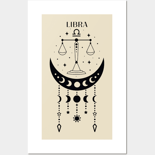 Libra star sign gift; Libra; zodiac; horoscope; symbol; birthday; Libra woman; Libra astrology; gift; Libra birthday Wall Art by Be my good time